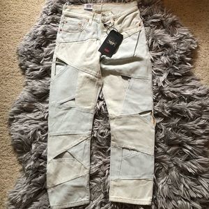 Levi’s 501 Crop Pieced “Scatter Brain” Jeans